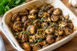 Champiñones al horno con ajo y perejil: receta fácil y saludable