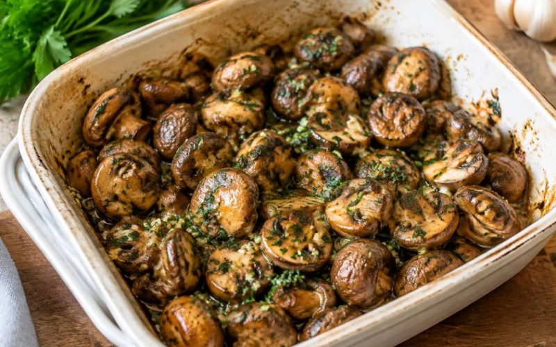 Champiñones al horno con ajo y perejil: receta fácil y saludable